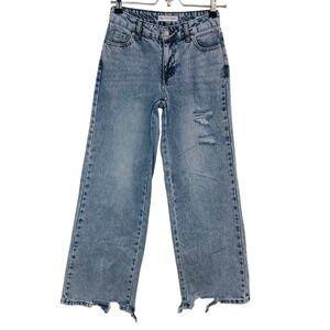 Witty Fox Jeans Distressed Frayed Wide Leg Street Grunge Y2K Edgy  Women 26x29.5